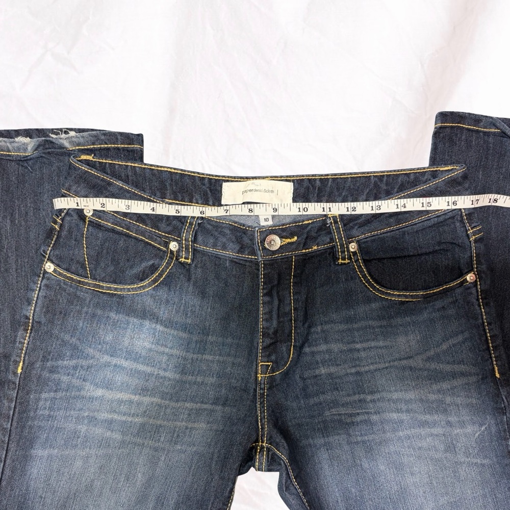 Paper Denim & Cloth 2000s-Era Mid-Rise Flare Jeans Women’s Size 10 Dark Wash - Picture 5 of 9